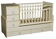 Антел Детская кровать "Ульяна-2 " с маятником /прямые спинки / цвет слоновая кость / из 2-х частей