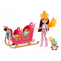 игрушка Enchantimals Набор игровой "Рождественские сани" кукла+питомец