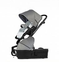 Babylux Детская коляска Strollers Future I-S035 2 в 1, цвет / черная рама, серая кожа, полосатый матрас					