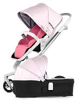Babylux Детская коляска Strollers Future I-S035 2 в 1, цвет / белая рама, розовая кожа, розовый матрас