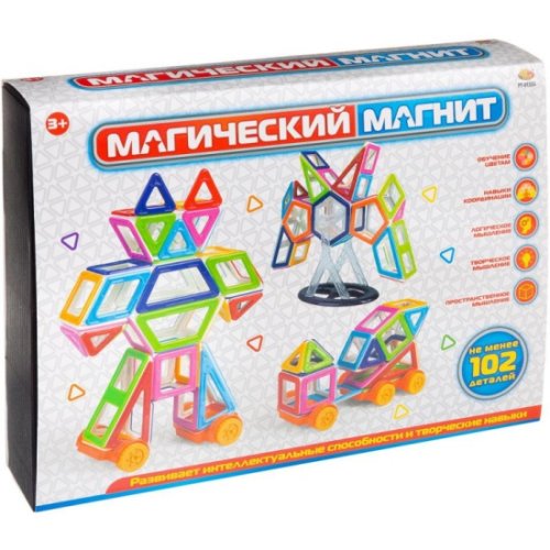 Abtoys Конструктор "Магический магнит", не менее 102 деталей, в коробке