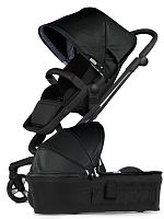 Babylux Детская коляска Strollers Future I-S035 2 в 1, цвет / черная рама, черная кожа, черный матрас