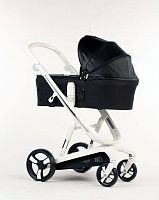 Детская коляска Babylux Strollers Future I-S035 2в1 (WHITE frame / PU Black) Экокожа /  черный