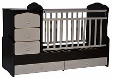 Антел Детская кровать "Ульяна-1" фигурные спинки с поперечным маятником / цвет  венге-клен / из 2-х частей