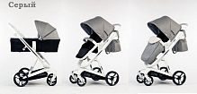 Babylux Strollers Future Детская коляска 2 в 1 White frame / Pu Gray Экокожа					