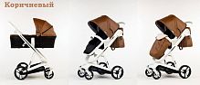 Babylux Strollers Future Детская коляска 2 в 1 White frame / Pu Brown Экокожа					