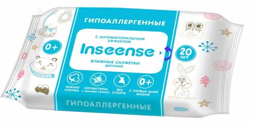 Inseense Салфетки влажные антибактериальные, 20 штук