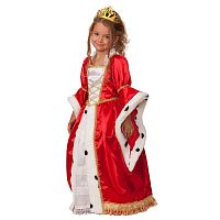 Батик Карнавальный костюм для девочек Королева / рост 116 см, от 6 лет / цвет красный, белый					