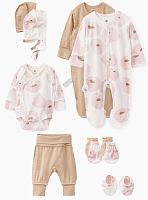 Happy Baby Набор одежды для новорожденных beige&flowers					