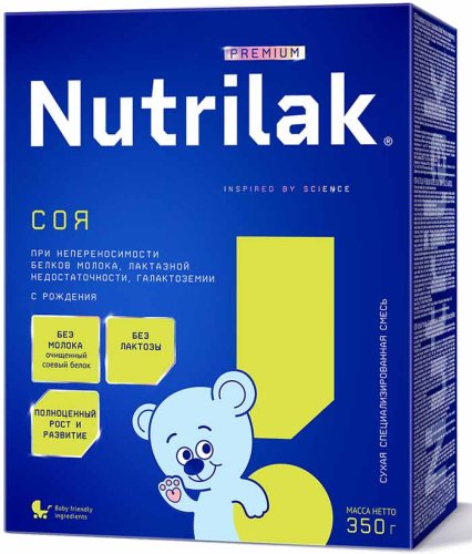 Nutrilak Специализи­рованная смесь Premium Соя, с рождения, 350 г