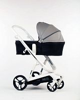 Детская коляска Babylux Strollers Future I-S035 2в1 (WHITE frame / PU Gray Экокожа / серо-черный