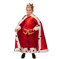 Батик Карнавальный костюм для мальчиков Король / рост 128 см, от 8 лет / цвет красный, белый					