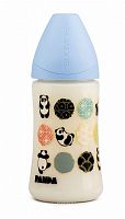 Suavinex Бутылочка "Панда" с анатомической латексной соской, 270 мл, от 0 до 6 месяцев, цвет / голубой